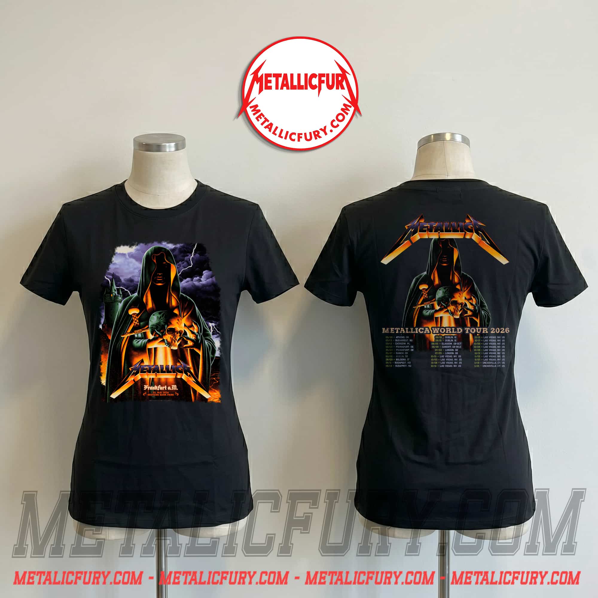Metallica M72 Frankfurt 2026 Double-Sided T-Shirt – Night 1, May 22 at Deutsche Bank Park, Germany