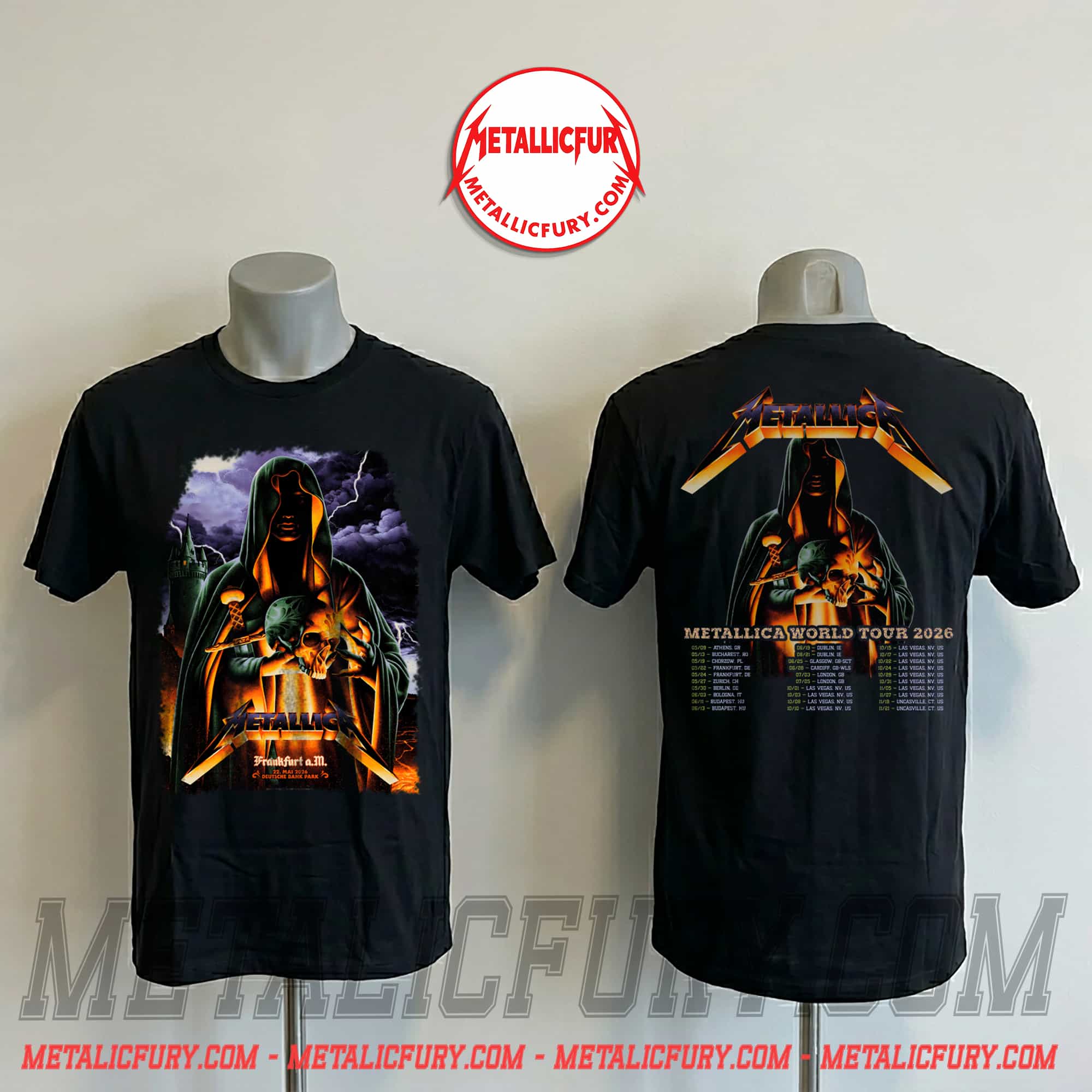 Metallica M72 Frankfurt 2026 Double-Sided T-Shirt – Night 1, May 22 at Deutsche Bank Park, Germany