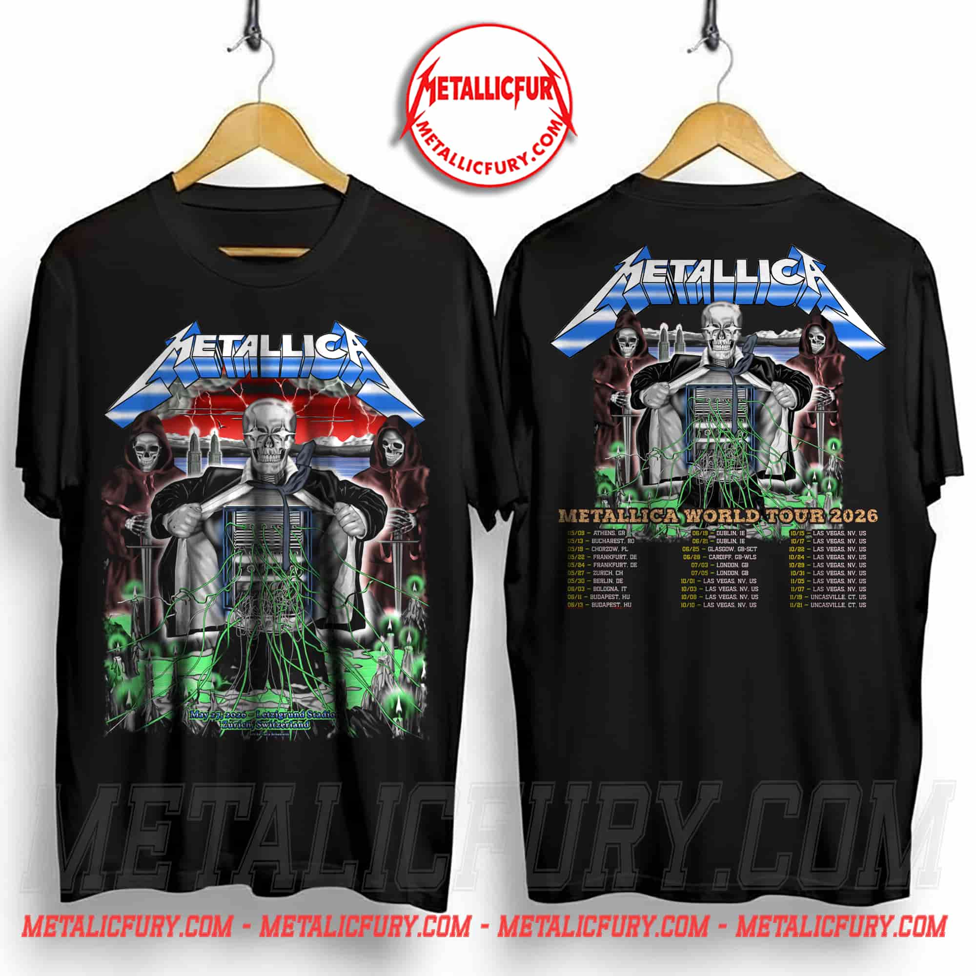 Metallica M72 Zürich Switzerland 2026 Double-Sided T-Shirt