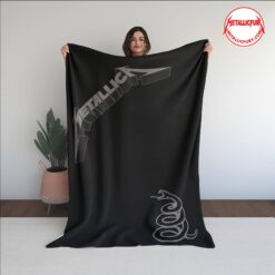 Metallica Black Album Blanket – Classic Album Artwork Premium Rock Throw Blanket