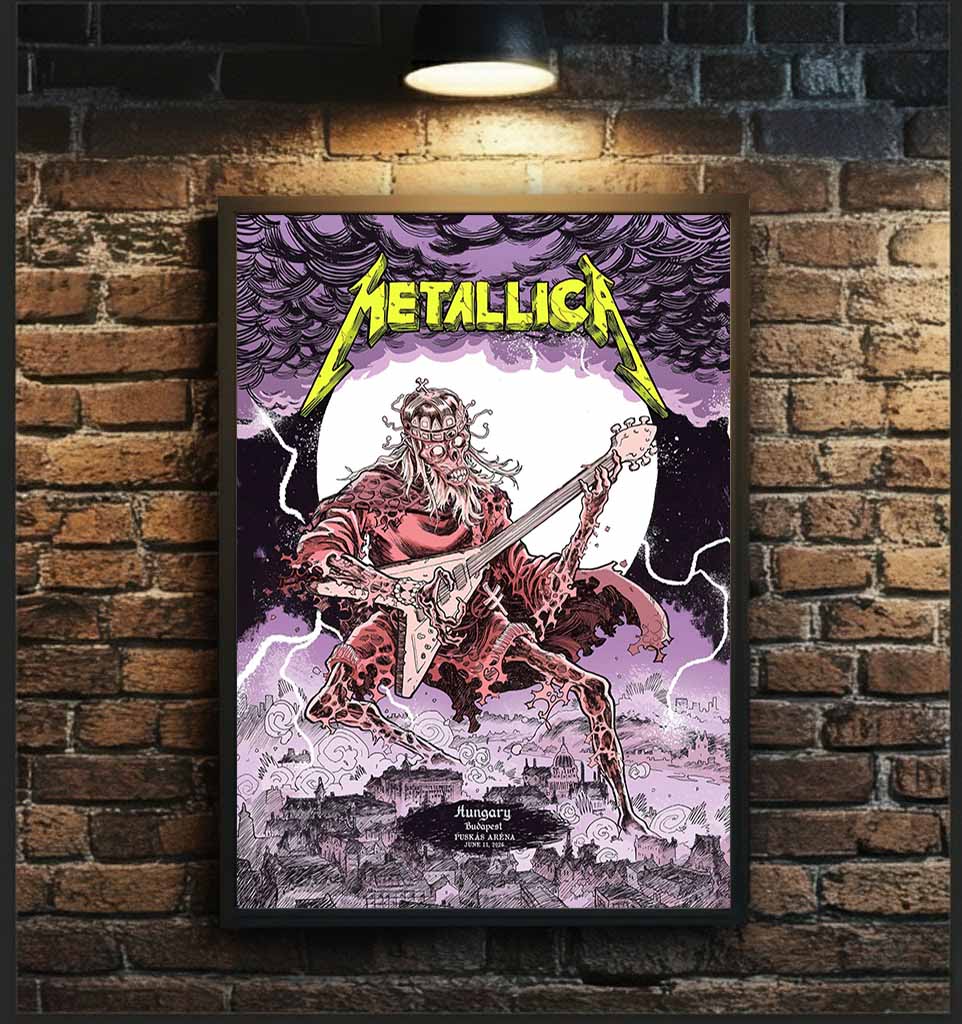 Metallica Budapest 2026 Poster Night 1 - Puskás Aréna Hungary (June 11) - Concert Merch