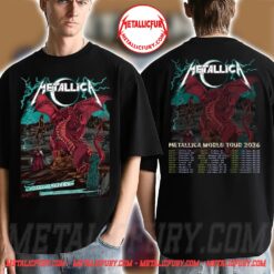 Metallica Cardiff 2026 Red Dragon Double-Sided T-Shirt June 28 Principality Stadium Wales