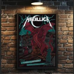 Metallica Cardiff 2026 Red Dragon Poster - June 28 at Principality Stadium, Wales