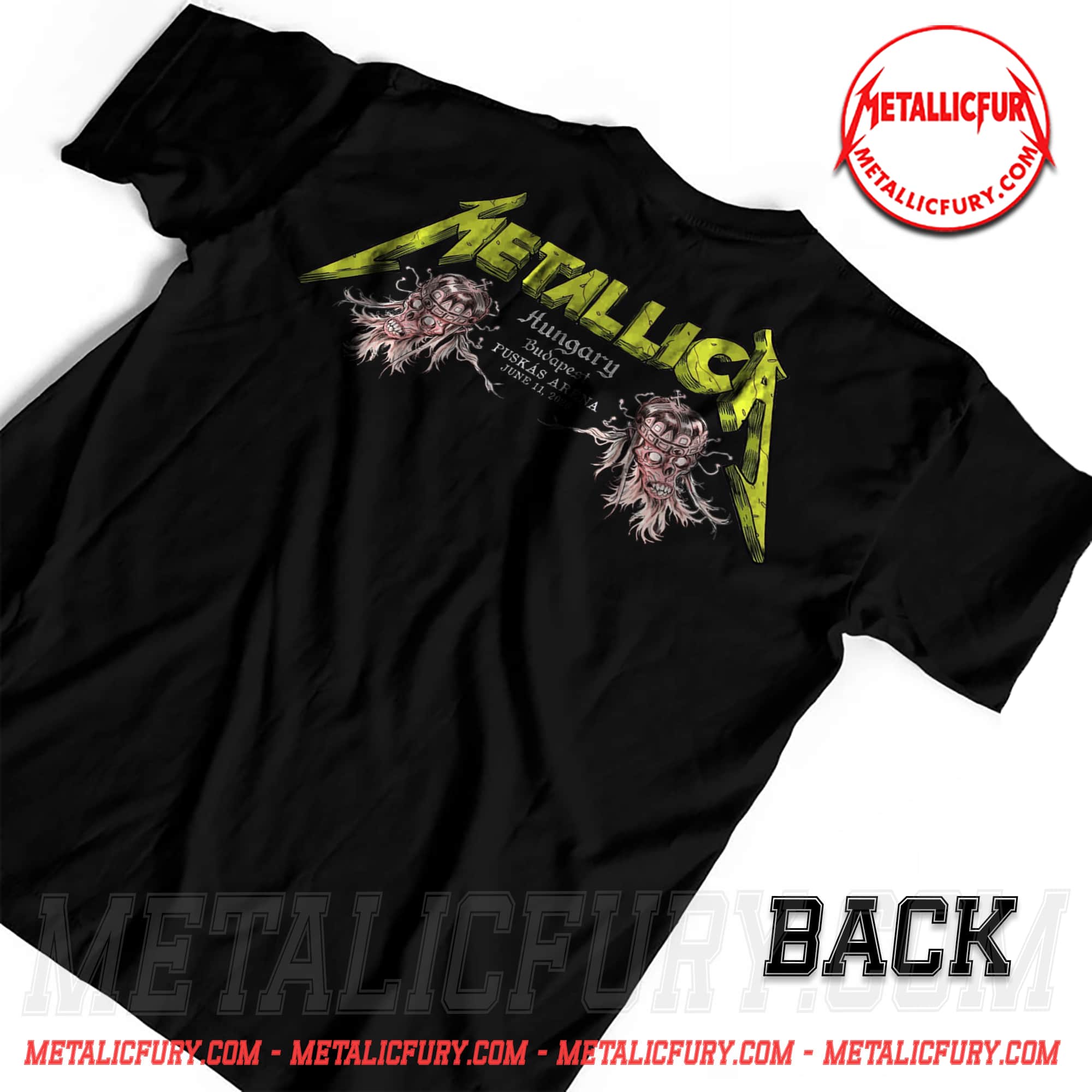 Metallica M72 Budapest 2026 Double Sided T-Shirt - June 11 Puskás Aréna, Hungary