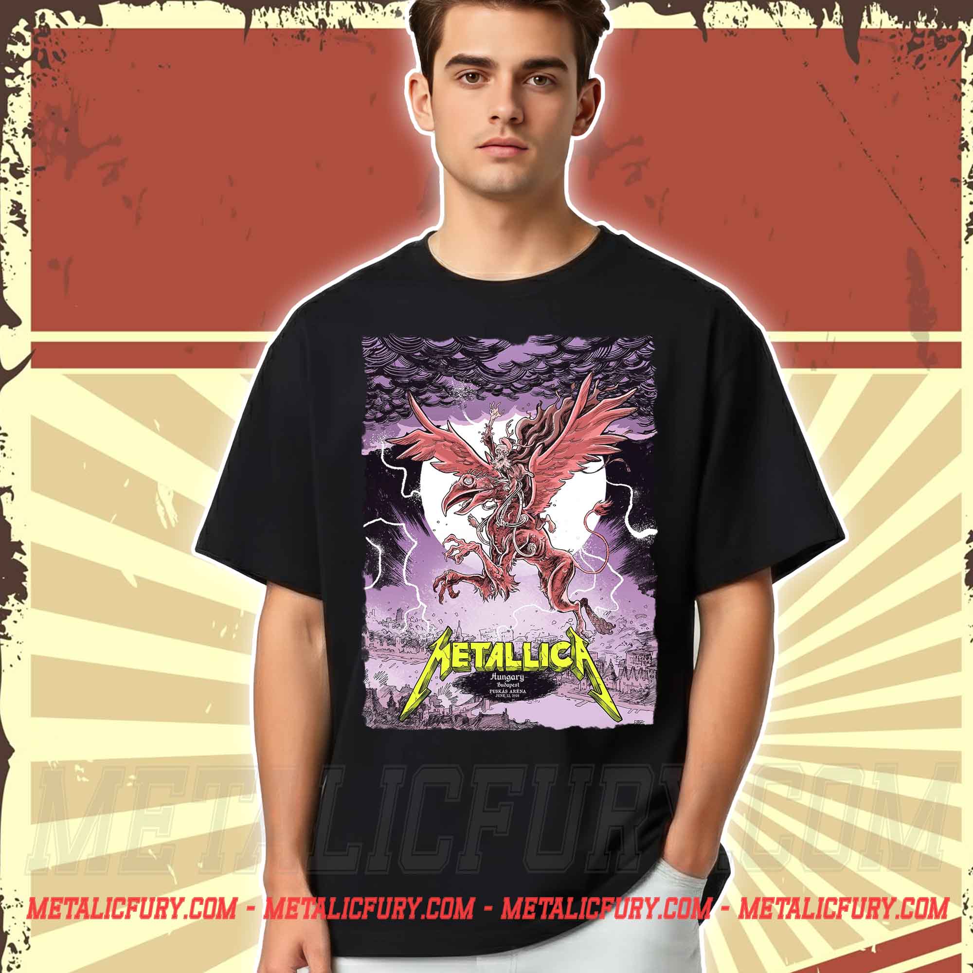 Metallica M72 Budapest Night 2 T-Shirt – June 13 Puskás Aréna, Hungary
