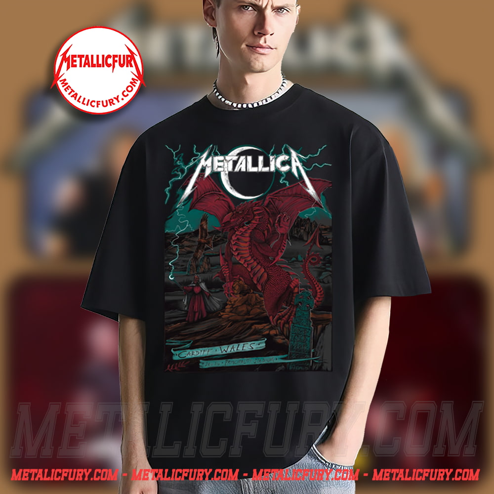 Metallica M72 Cardiff 2026 Red Dragon Artwork T-Shirt