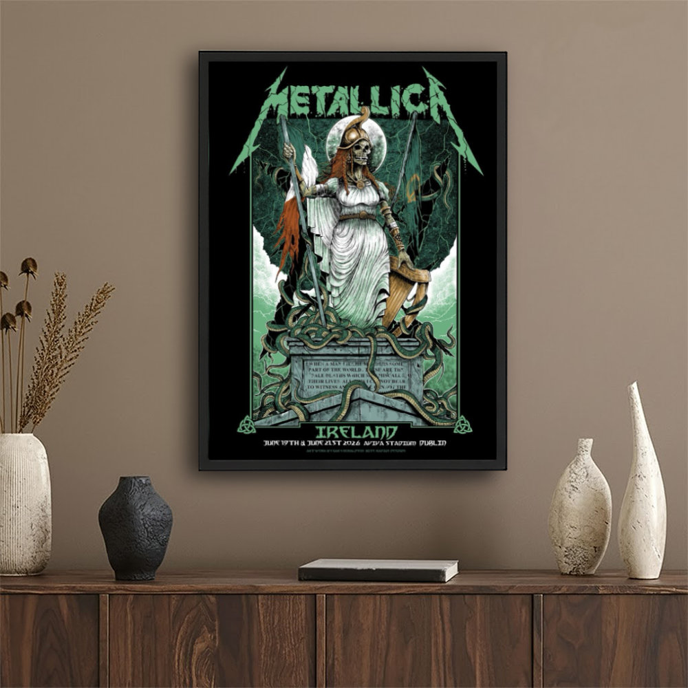 Metallica M72 Dublin 2026 Goddess Hibernia Pop-up Shop Poster