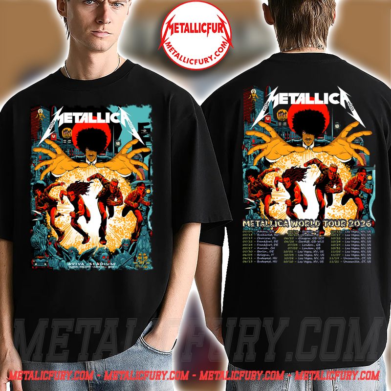 Metallica M72 Dublin Ireland Night 1 Double-Sided T-Shirt - June 19 at Aviva Stadium - Setlist Back Print