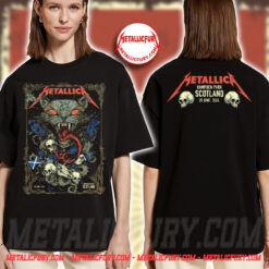 Metallica M72 Glasgow Scotland 2026 Venue Merch Tee At Hampden Park On 25 June 2026 The Wild Cat Two Sided T-Shirt