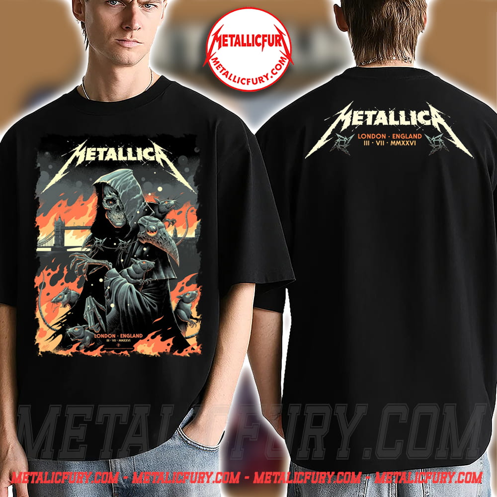 Metallica M72 England 2026 Double-Sided T-Shirt – Night 1, 3 July, London Stadium