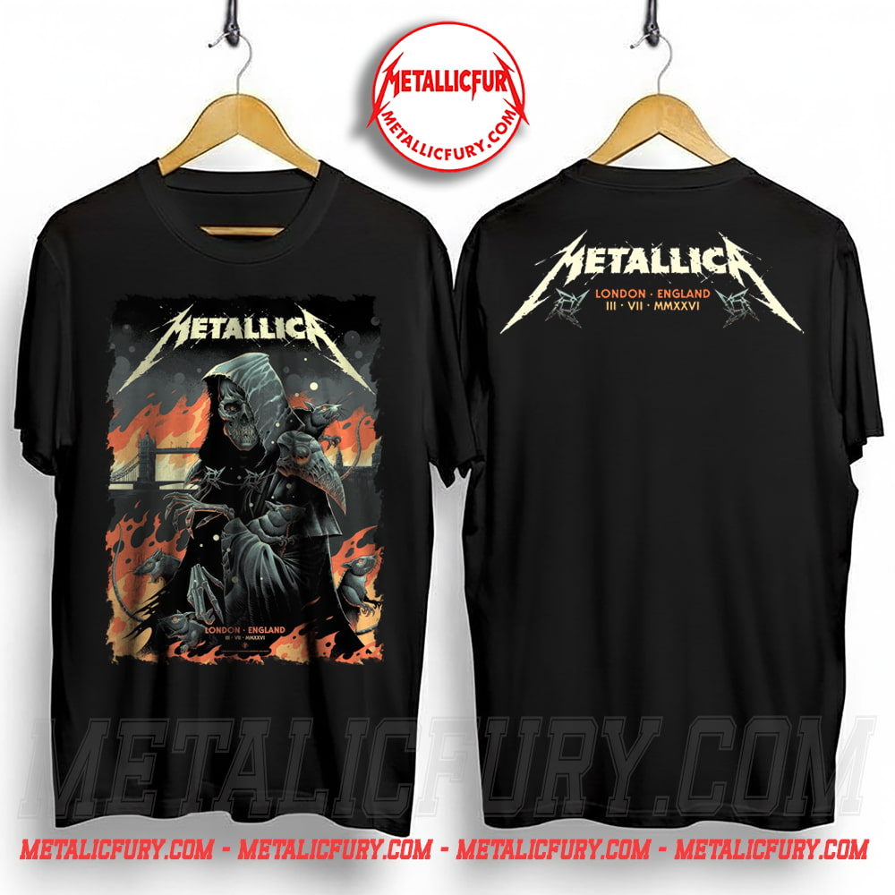Metallica M72 England 2026 Double-Sided T-Shirt – Night 1, 3 July, London Stadium