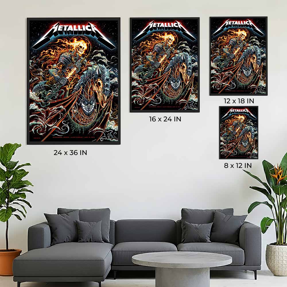 Metallica M72 Gothenburg 2023 Sweden Poster - Night 1, June 16, Ullevi Stadium