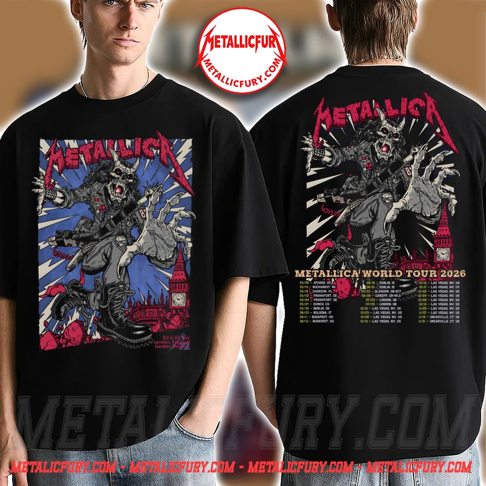 Metallica M72 London 2026 Pop-Up Double-Sided T-Shirt