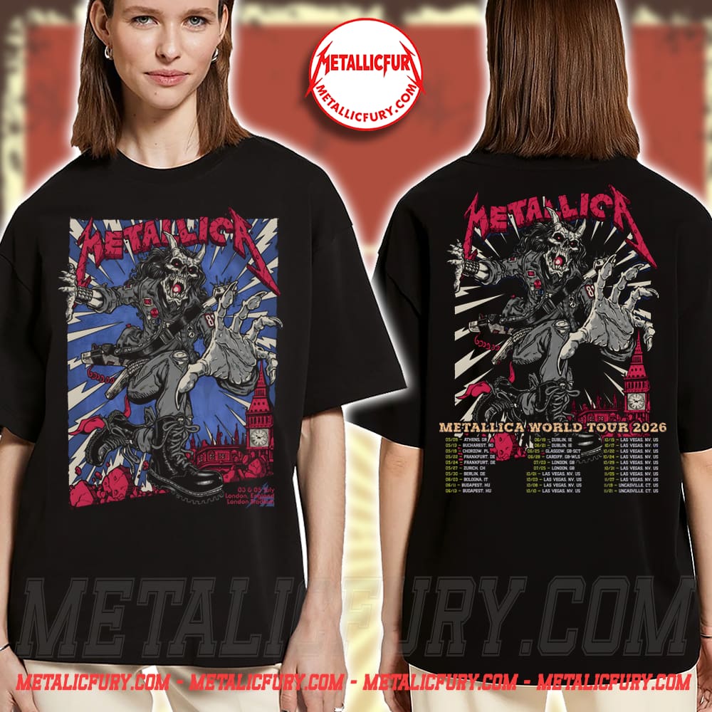 Metallica M72 London 2026 Pop-Up Double-Sided T-Shirt