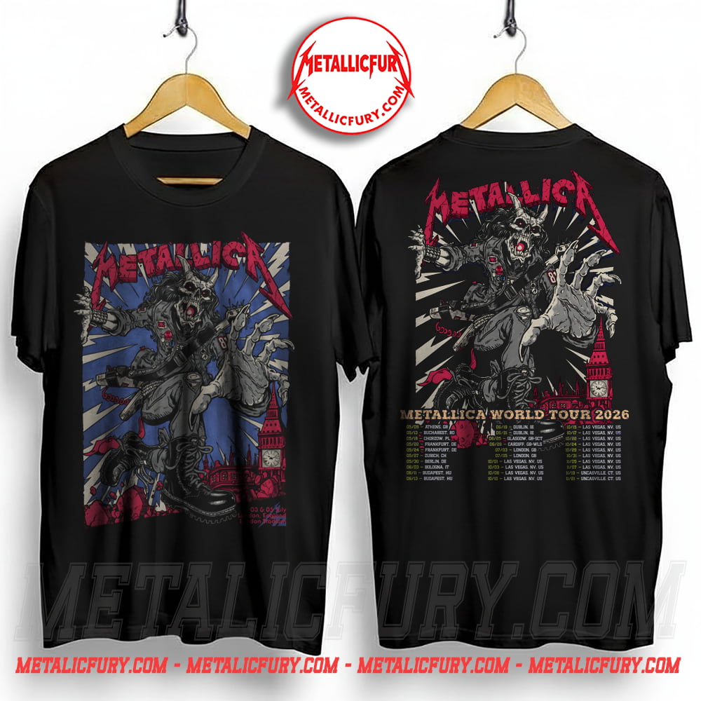 Metallica M72 London 2026 Pop-Up Double-Sided T-Shirt