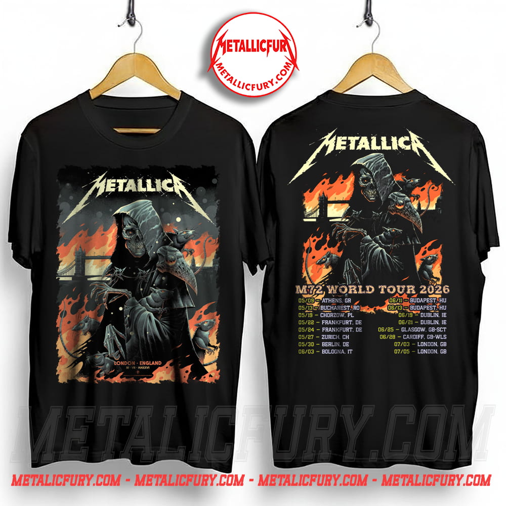 Metallica M72 London England 2026 Night 1 At London Stadium On 3 July 2026 Art By Luke Preece T-Shirt
