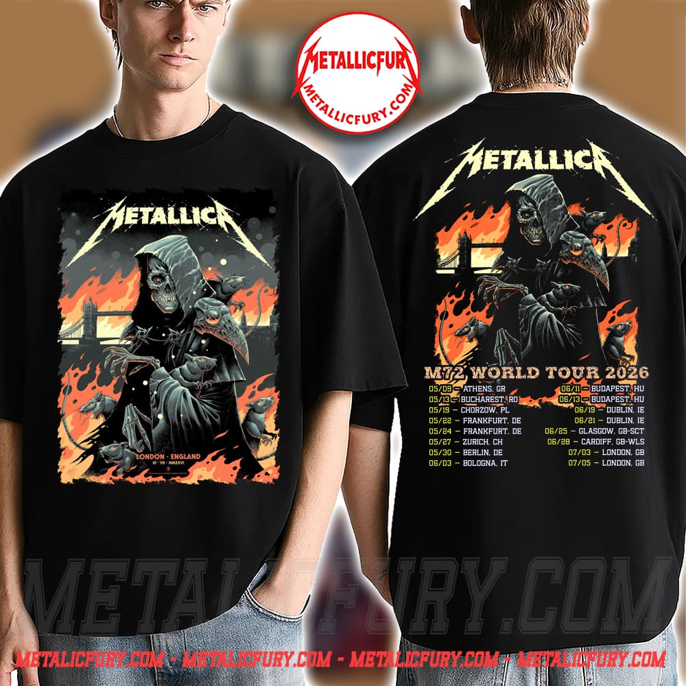 Metallica M72 London England 2026 Night 1 At London Stadium On 3 July 2026 Art By Luke Preece T-Shirt