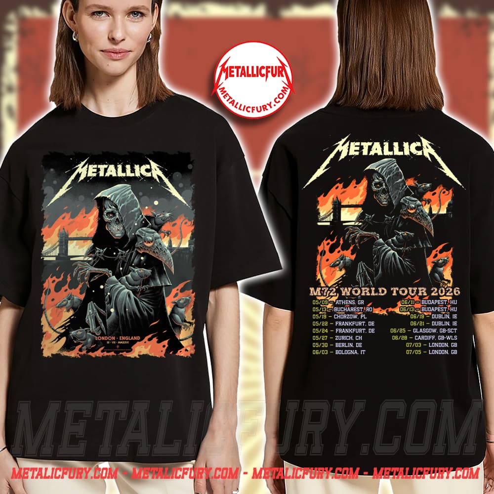 Metallica M72 London England 2026 Night 1 At London Stadium On 3 July 2026 Art By Luke Preece T-Shirt