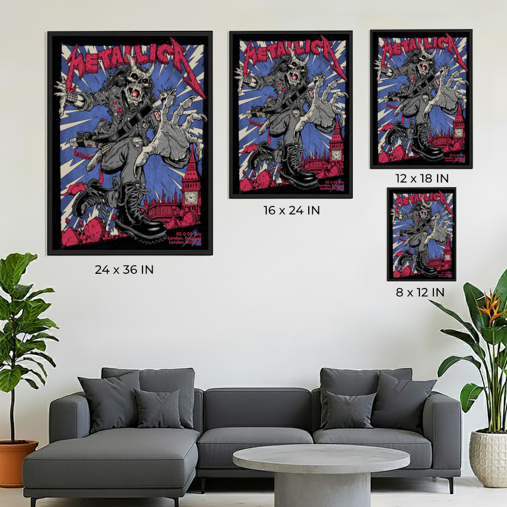Metallica M72 London, England 2026 Pop-Up Shop Poster Art by Puis Calzada