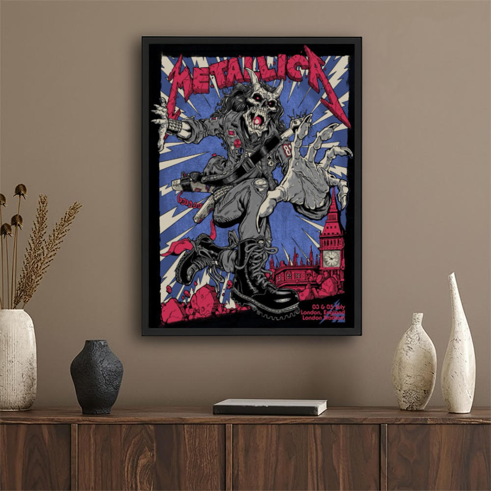 Metallica M72 London, England 2026 Pop-Up Shop Poster Art by Puis Calzada