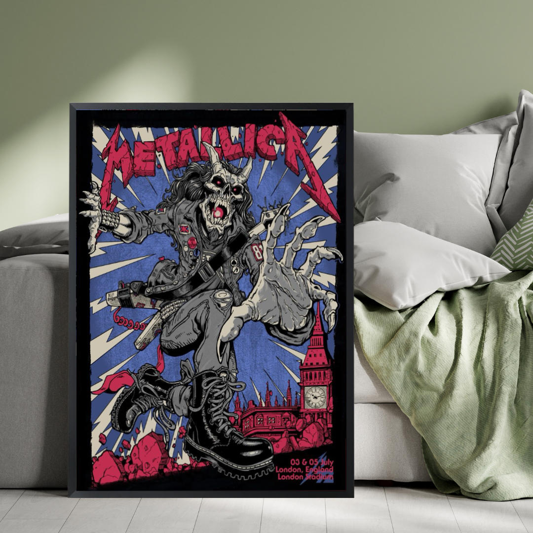 Metallica M72 London, England 2026 Pop-Up Shop Poster Art by Puis Calzada