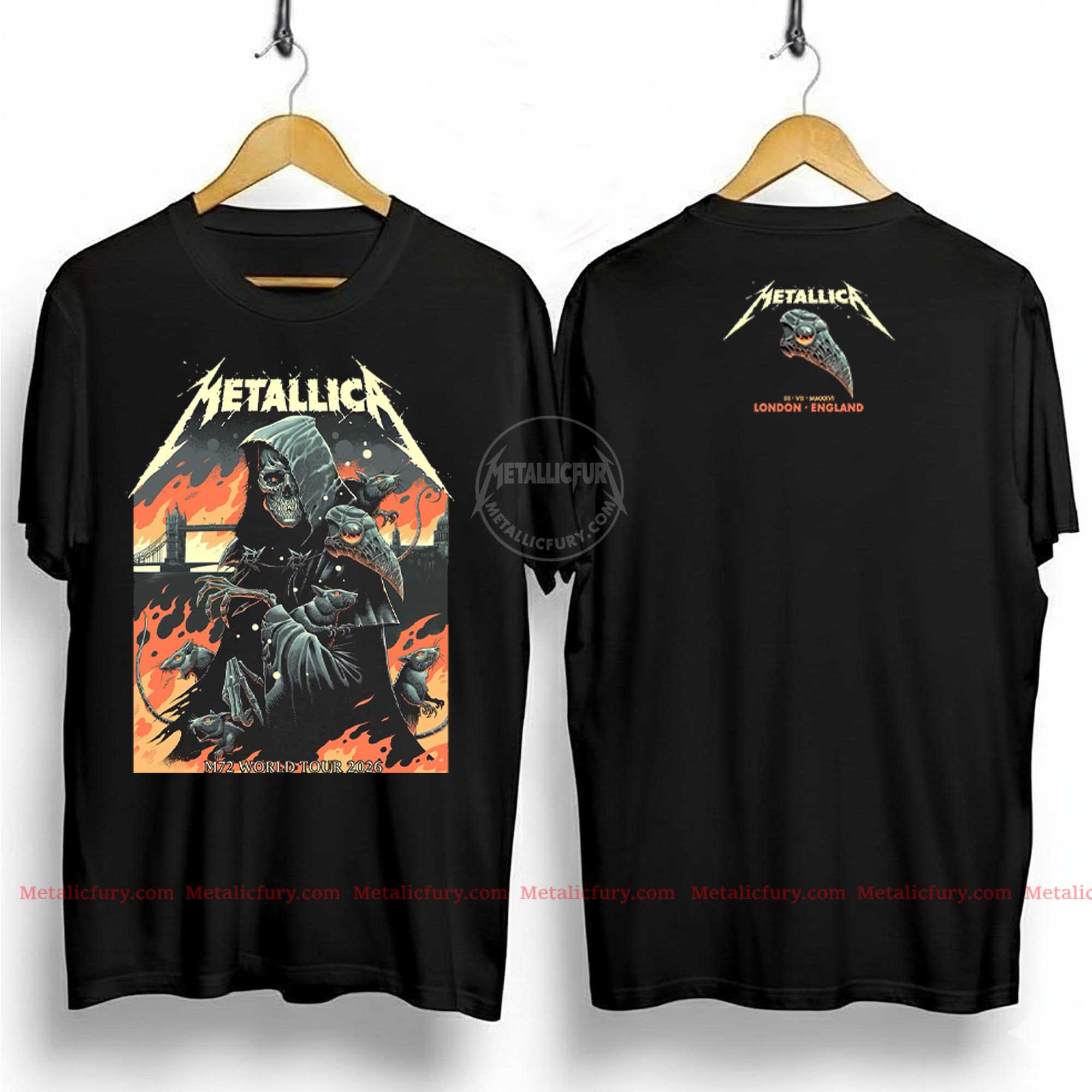 Metallica M72 London July 3 2026 World Tour Night 1 Art by Luke Preece T-Shirt