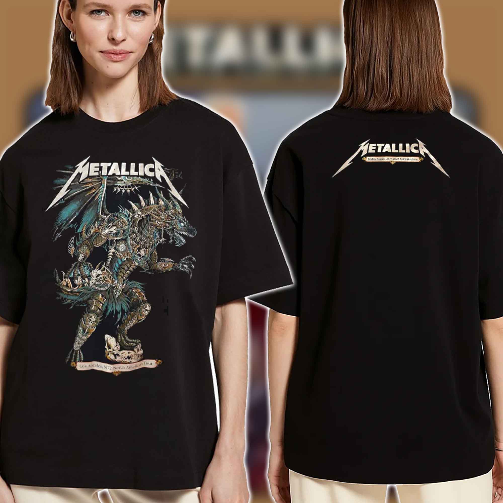 Metallica M72 Los Angeles California The Dragon T-Shirt - Night 1, August 25 2023, SoFi Stadium