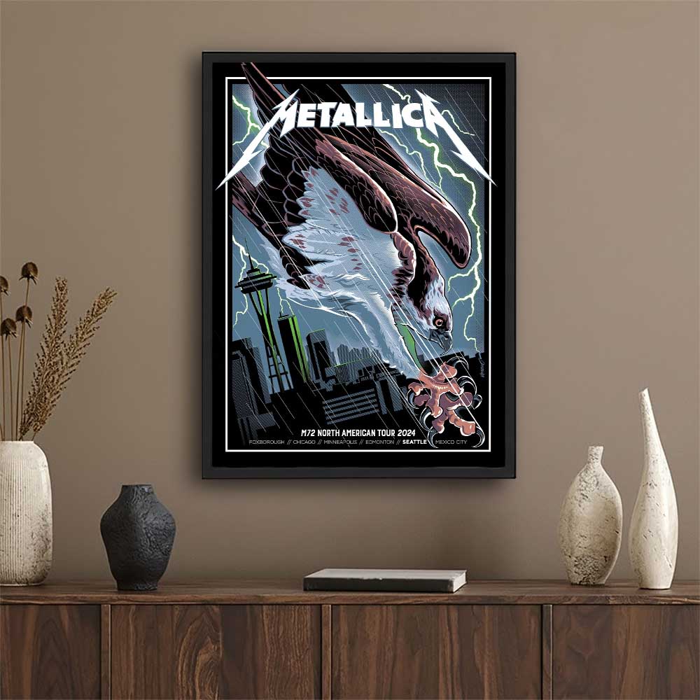 Metallica M72 Seattle 2024 Seahawk Pop-Up Shop Poster – Nate Dino