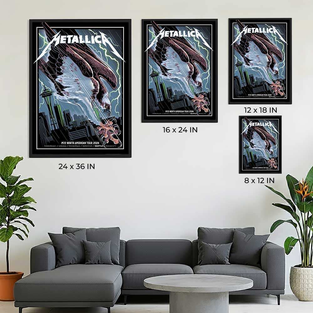 Metallica M72 Seattle 2024 Seahawk Pop-Up Shop Poster – Nate Dino