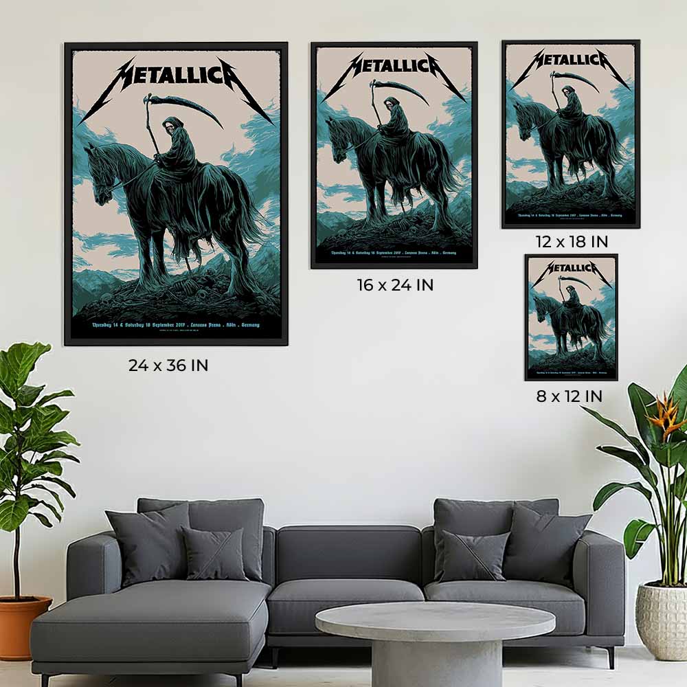 Metallica Cologne Germany 2017 Grim Reaper Horse Poster