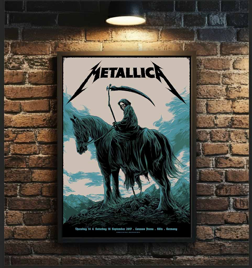 Metallica Cologne Germany 2017 Grim Reaper Horse Poster