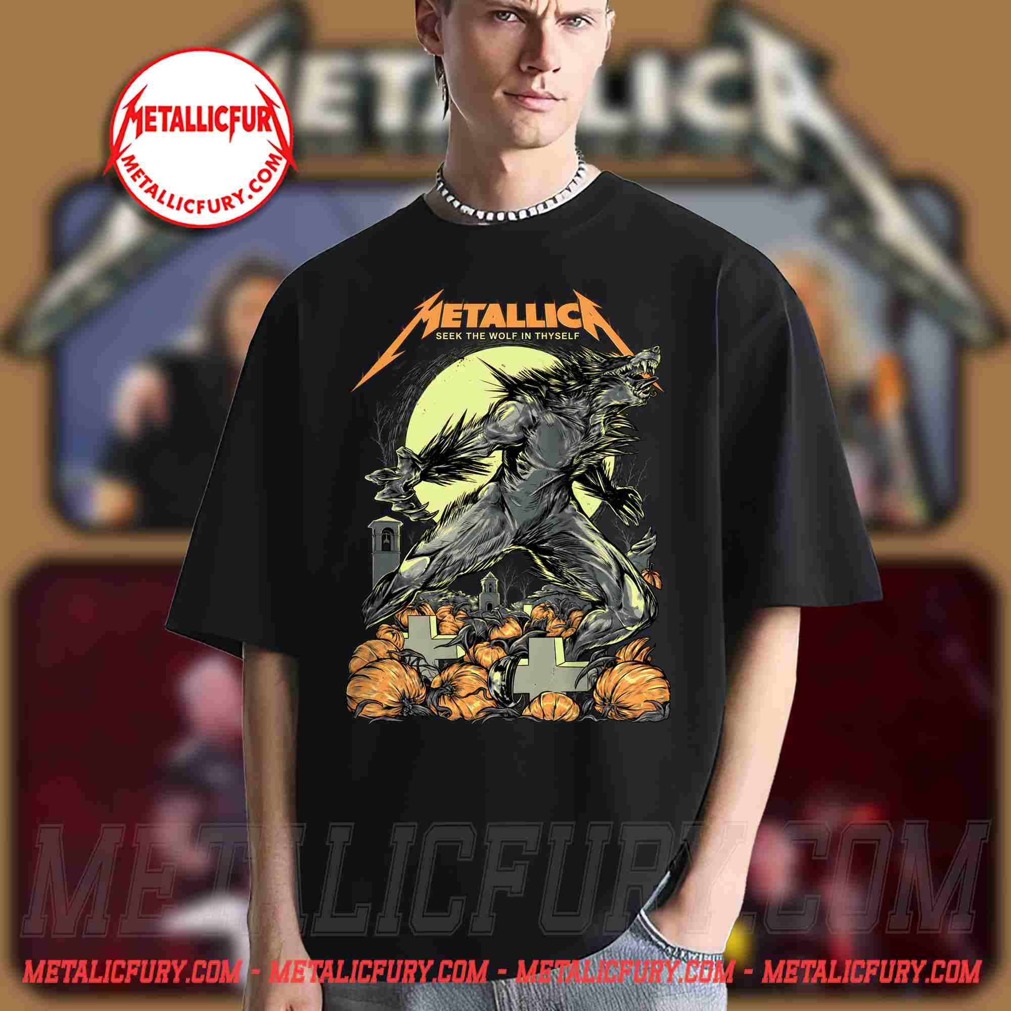 Metallica Halloween 2026 Glow-in-the-Dark Wolf Moon T-Shirt
