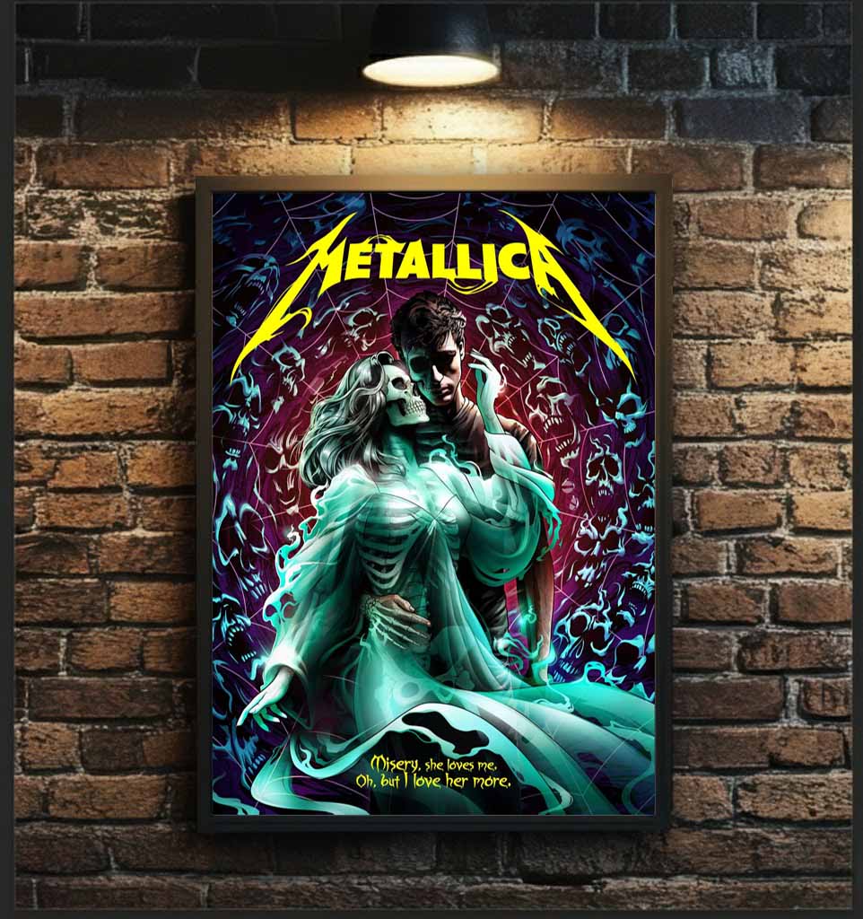 Metallica Inamorata “Misery, She Loves Me” 2024 Poster – Artwork by Andrew Cremeans