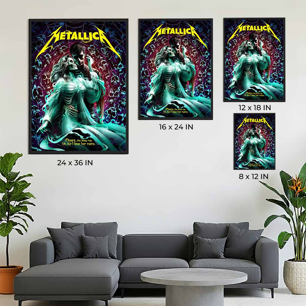 Metallica Inamorata “Misery, She Loves Me” 2024 Poster – Artwork by Andrew Cremeans