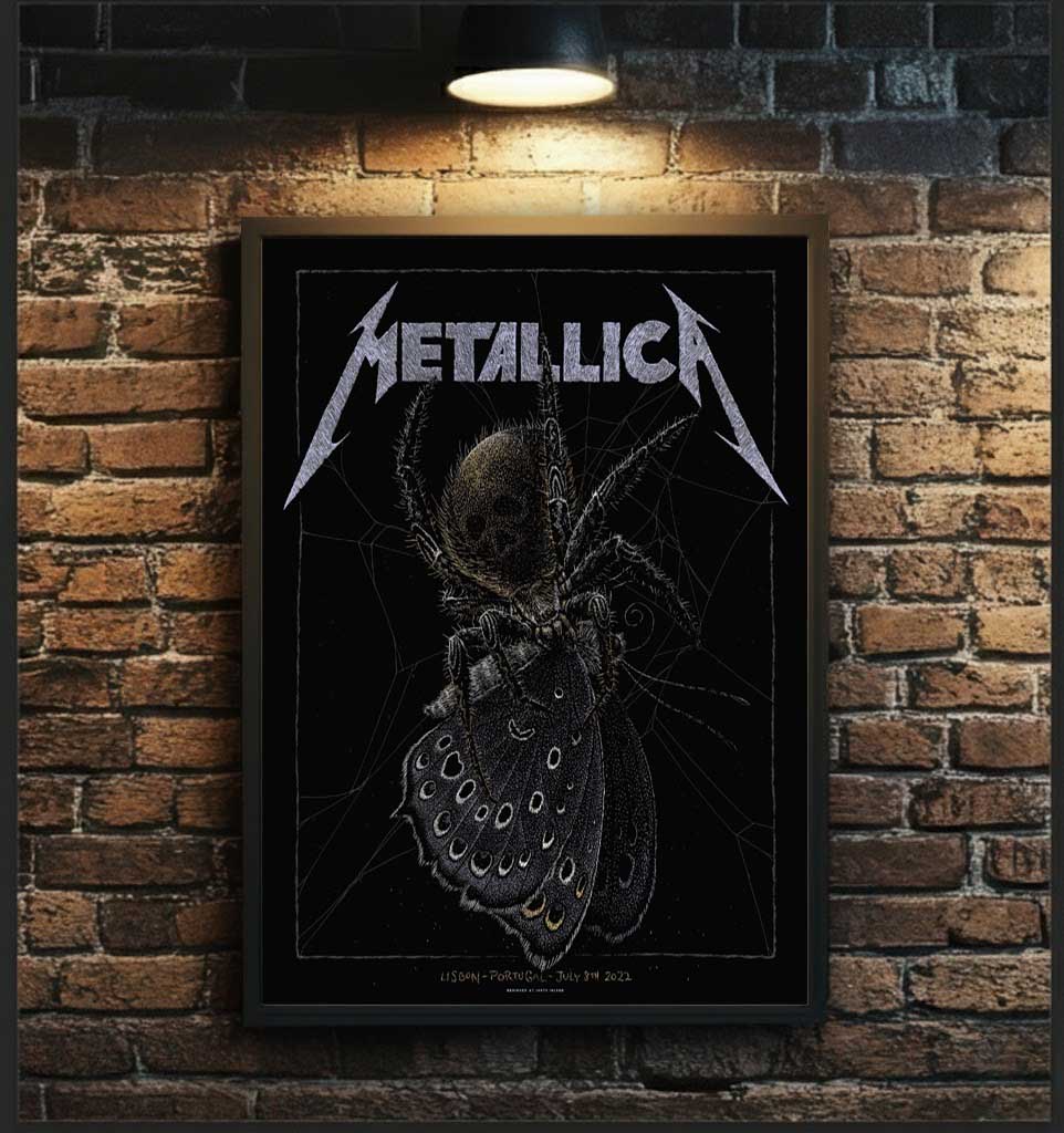 Metallica Lisbon 2022 Poster July 08, Passeio Marítimo de Algés Moth Into The Web