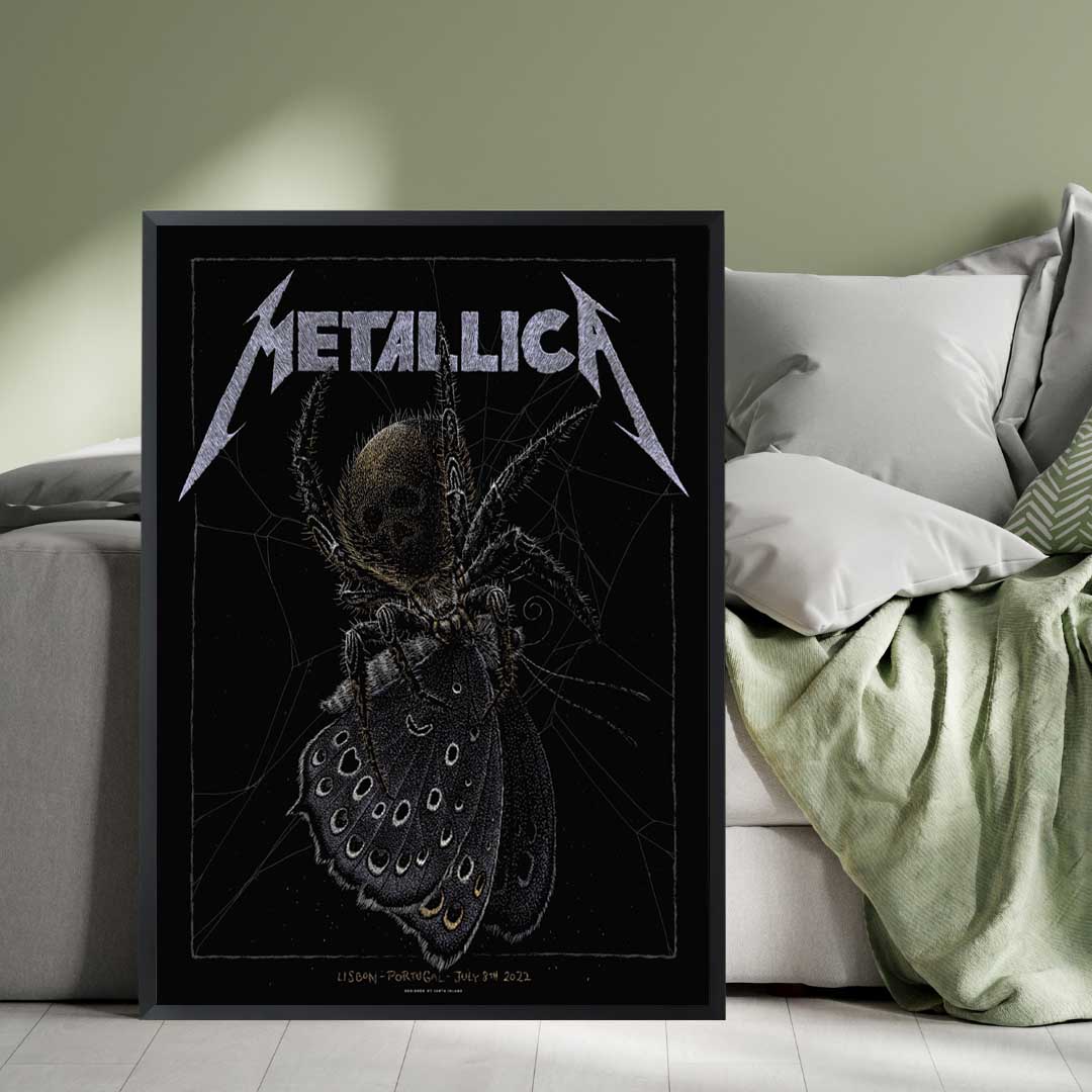 Metallica Lisbon 2022 Poster - July 08, Passeio Marítimo de Algés - Moth Into The Web
