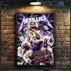 Metallica M72 Hollywood Florida 2022 Poster - Thrash Metal Lightning Storm