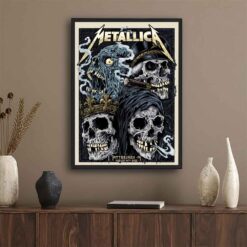 Metallica Pittsburgh 2022 Four Skulls Poster – PNC Park, August 14