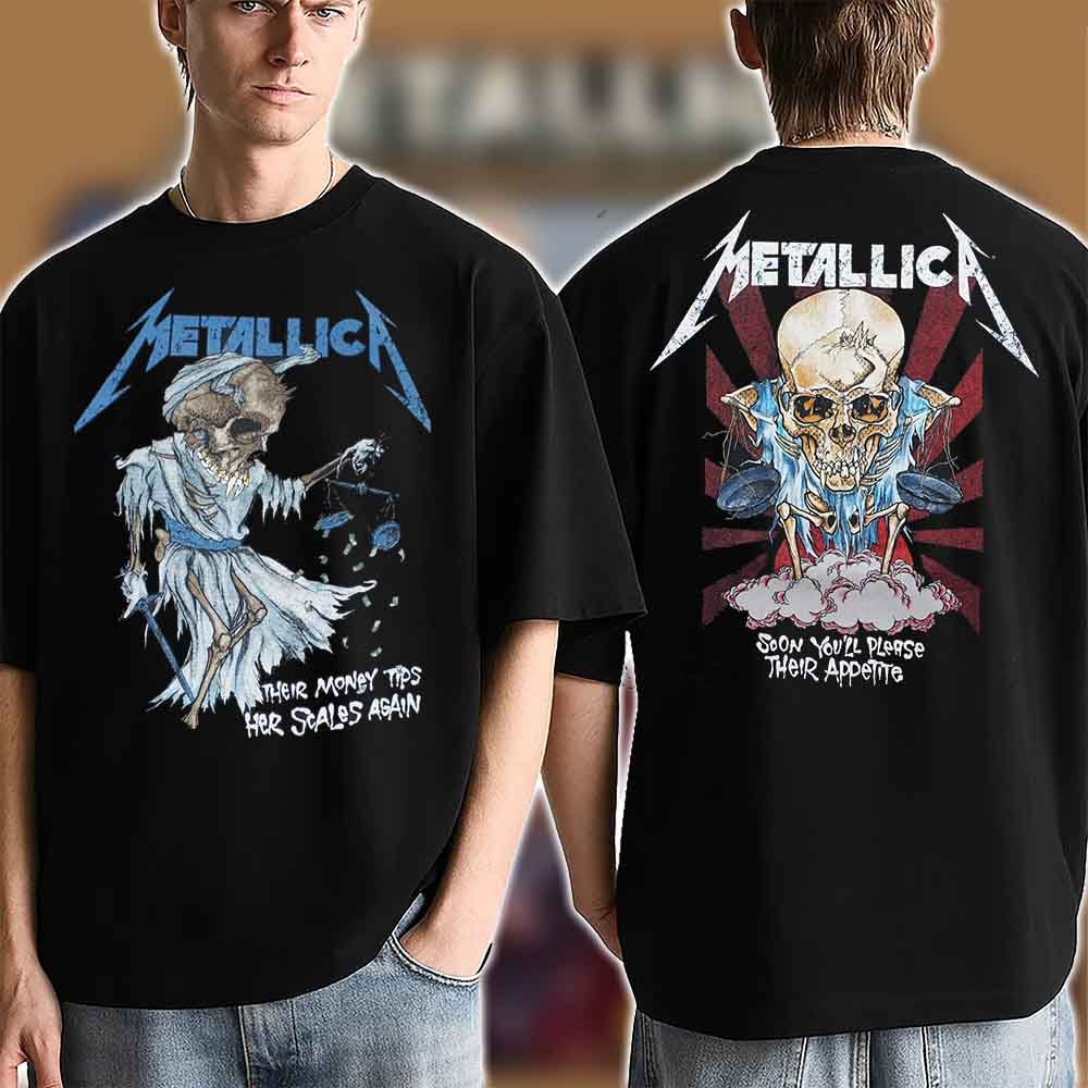 Metallica Shirt Their Money Tips Her Scales Again Two Sided T-Shirt