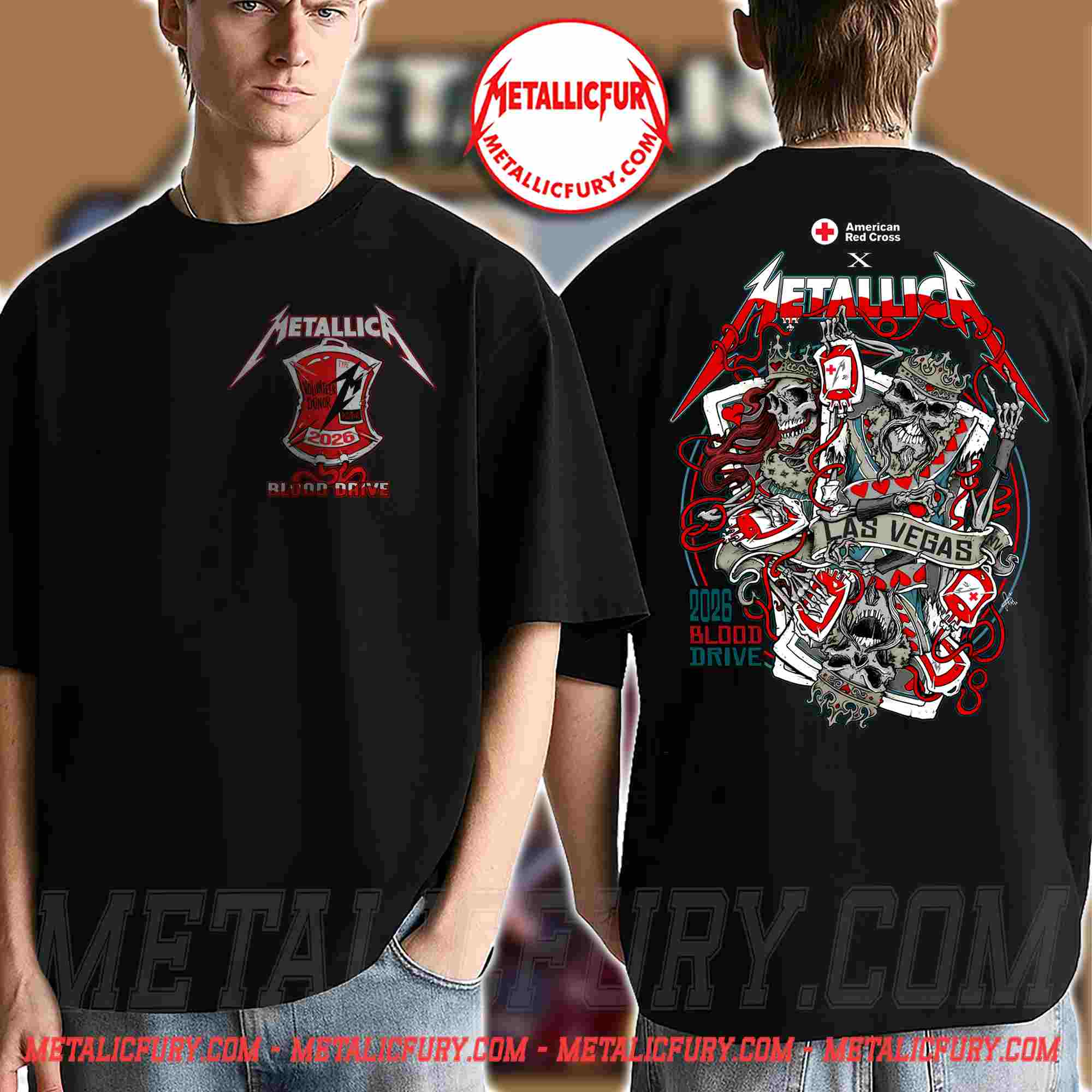 Red Cross x Metallica Las Vegas Sept 28 2026 Blood Drive T-Shirt