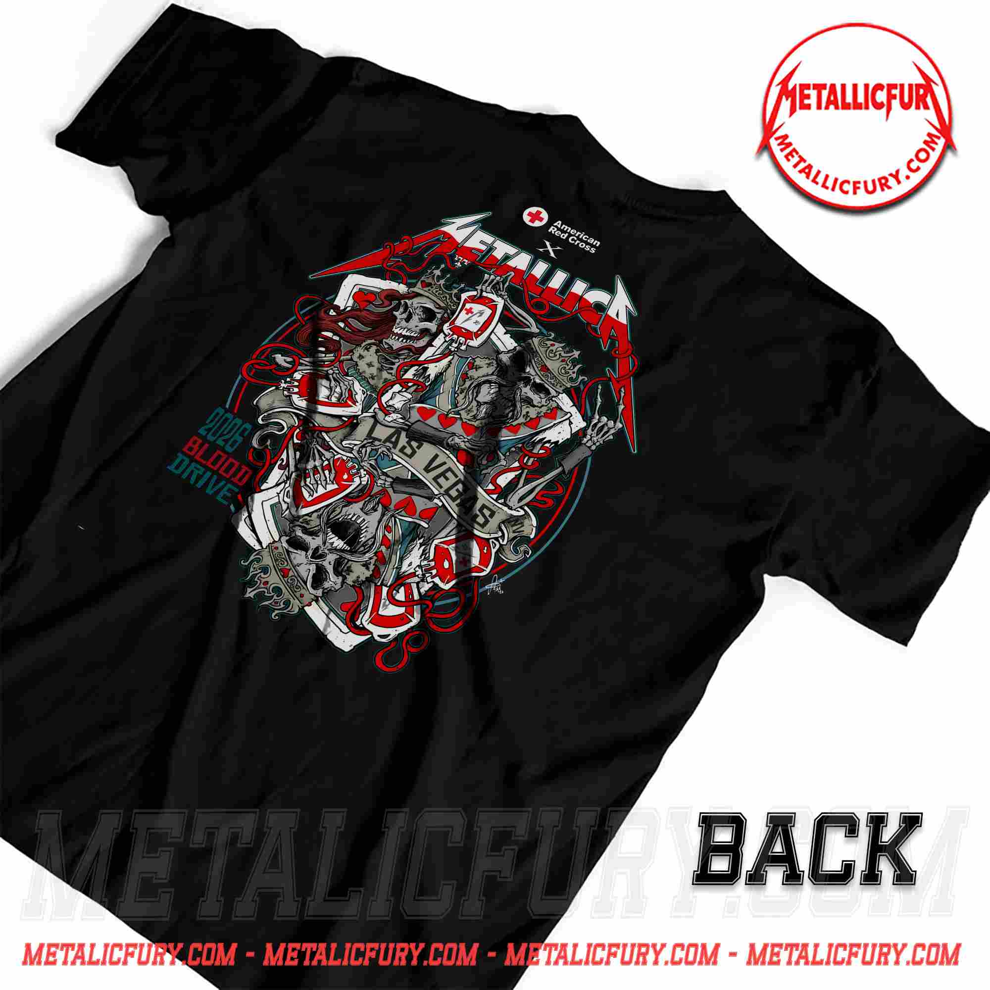 Red Cross x Metallica Las Vegas Sept 28 2026 Blood Drive T-Shirt