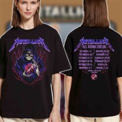 Metallica Life Burns Faster 2026 2027 Las Vegas Merch Tee - Skeleton Wizard