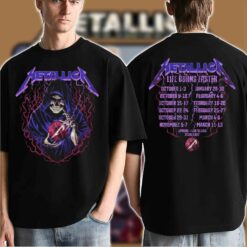 Metallica Life Burns Faster 2026 2027 Las Vegas Merch Tee - Skeleton Wizard