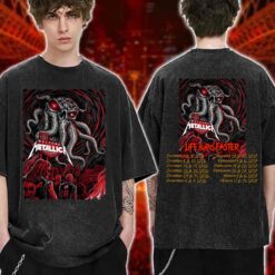 Metallica Life Burns Faster Las Vegas Night 1 Cthulhu Washed T-Shirt