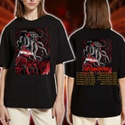 Metallica Life Burns Faster Sphere October 1 2026 Cthulhu Two Sided T-Shirt
