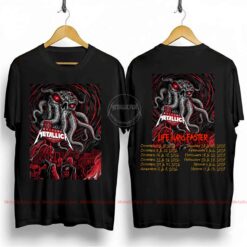 Metallica Life Burns Faster Sphere October 1 2026 Cthulhu Two Sided T-Shirt