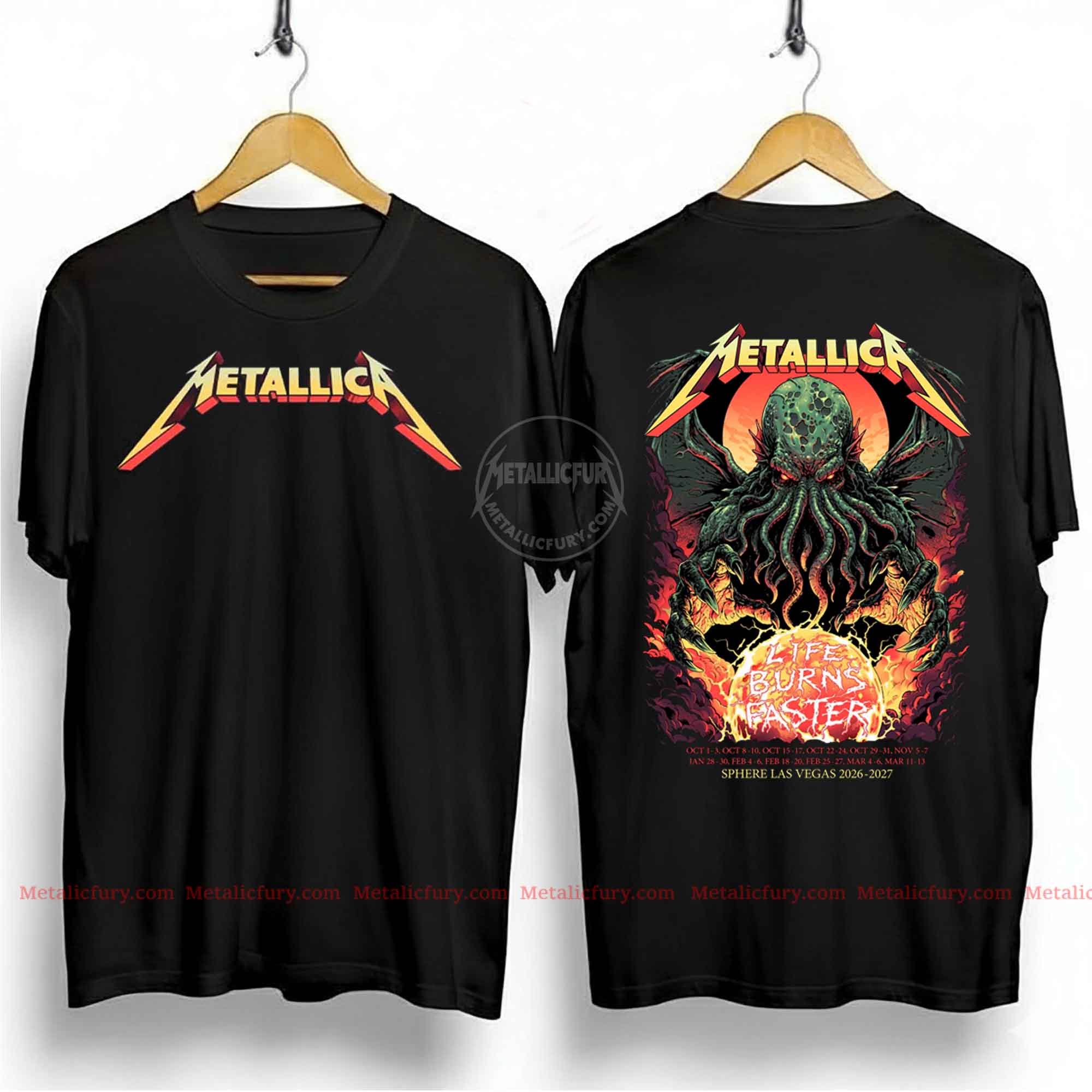Metallica Live At Sphere Las Vegas 2026 2027 Tour Ktulu Two Sided T-Shirt