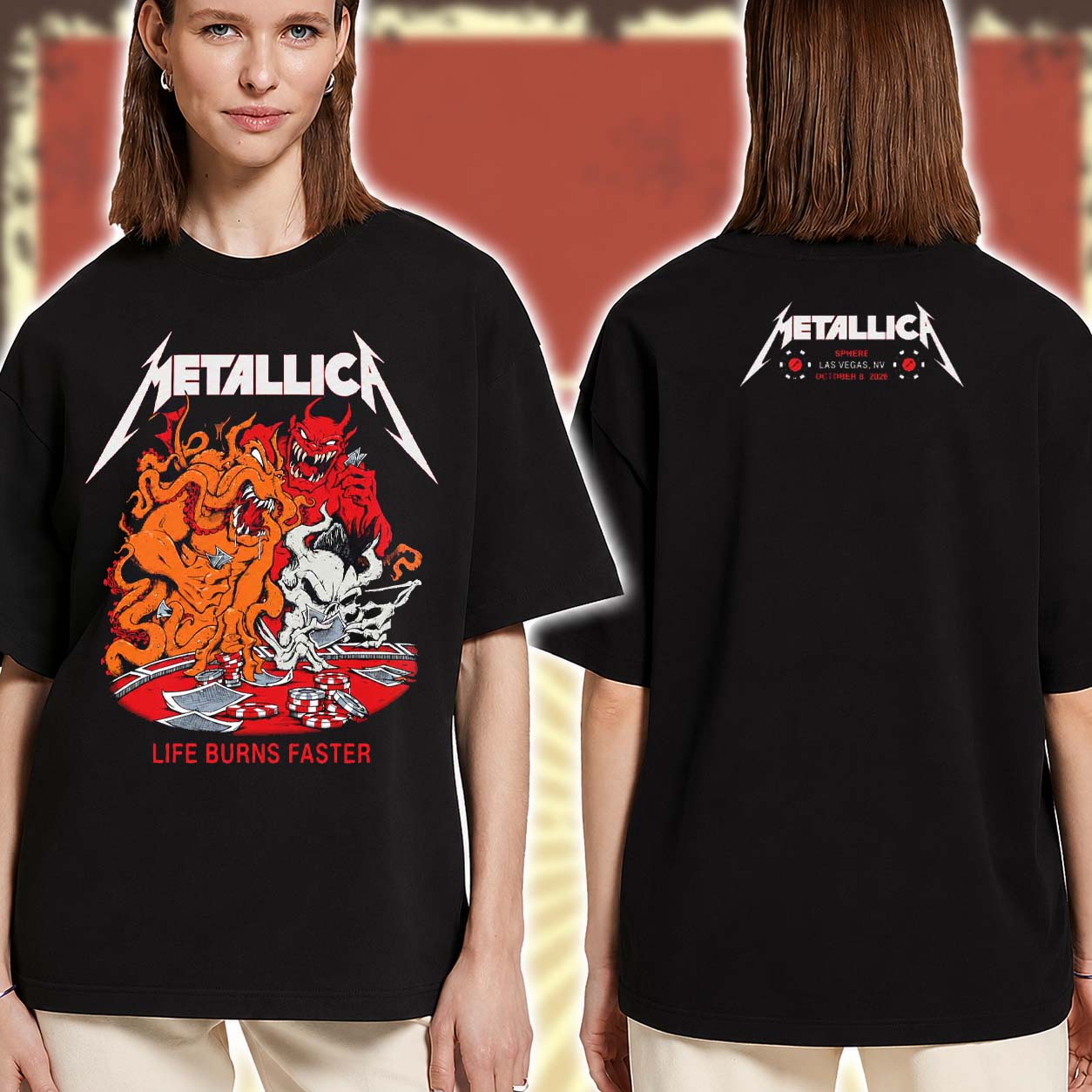 Metallica Live At Sphere Las Vegas 2026 Week 2 Night 1 T-Shirt The Final Gamble, October 8, 2026