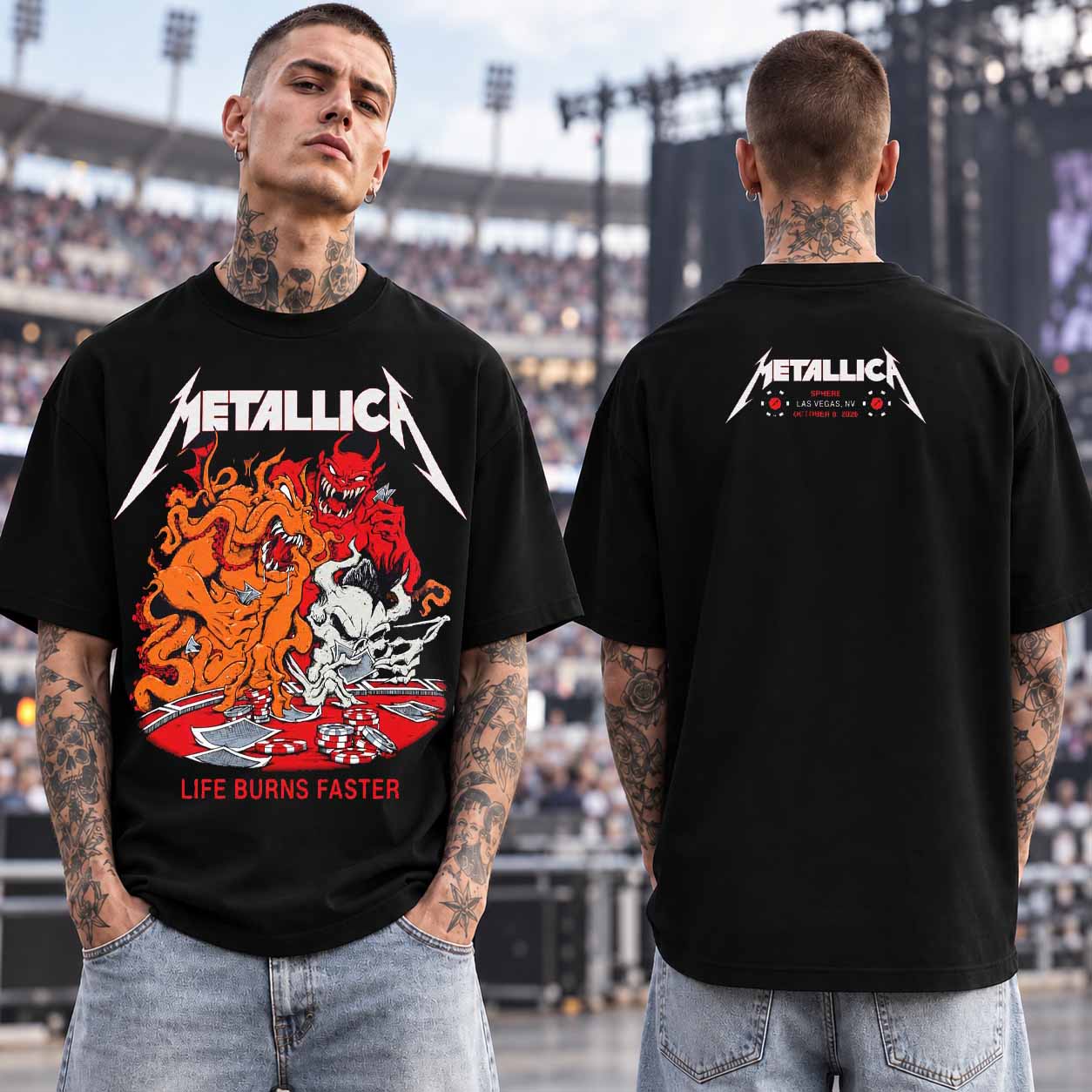 Metallica Live At Sphere Las Vegas 2026 Week 2 Night 1 T-Shirt — The Final Gamble, October 8, 2026
