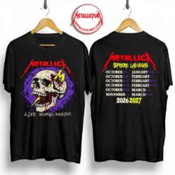 Metallica Sphere Las Vegas 2026 2027 Lightning Skull T-Shirt